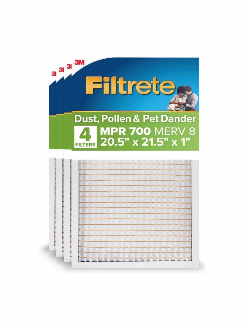 Filtrete AC Furnace Air Filters 4-Pack 20.5x21.5x1 MPR 700 MERV 8